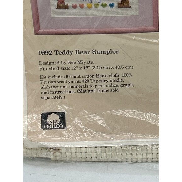 Cross Stitch Sampler Teddy Bear  Kit Creative Circle Needlepoint Kids Room VTG - Picture 2 of 3